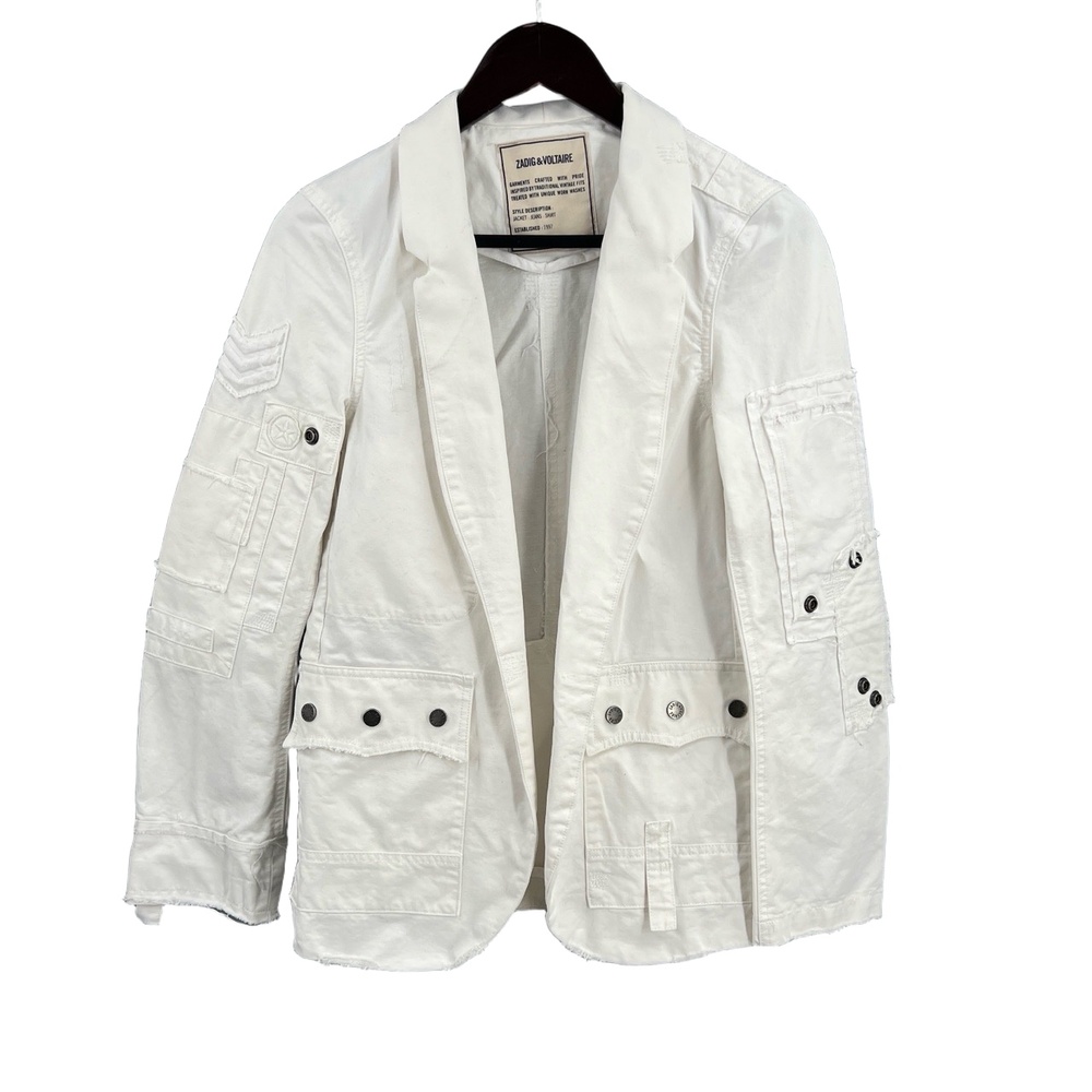 Zadig & Voltaire White Utility Blazer